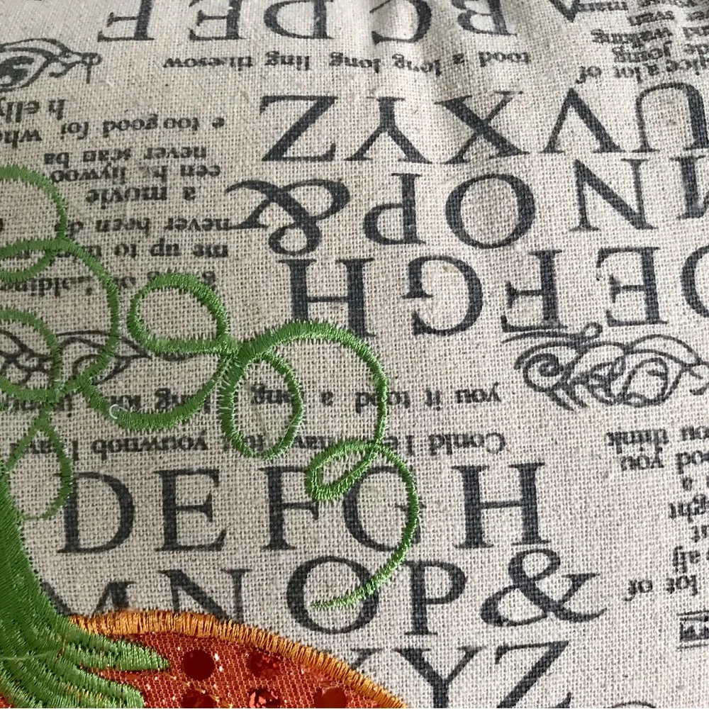 Decorative Pillow with Sequin Pumpkin